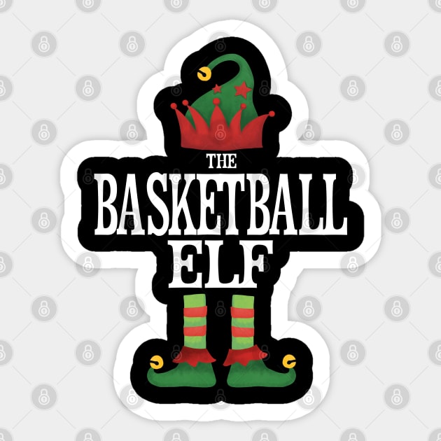 Basketball Elf Matching Family Group Christmas Party Pajamas Sticker by uglygiftideas